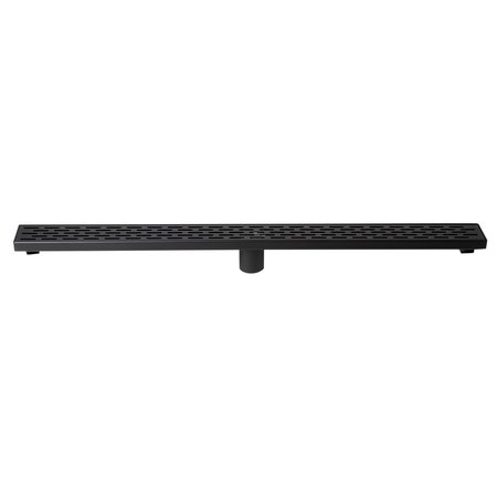 Alfi Brand 36" Black Matte Stainless Steel Linear Shower Drain with Groove Holes ABLD36C-BM